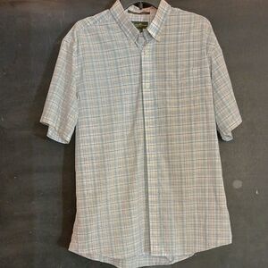 LEAVING SOON. Eddie Bauer Light Blue Plaid Button Down Shirt
